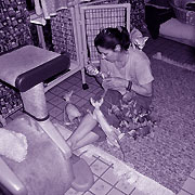 Barbara Garibaldi bottle feeding her Sphynx kittens!